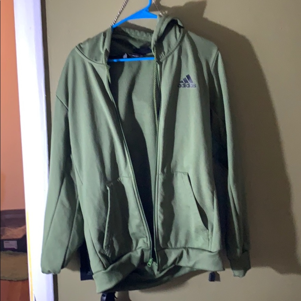 Adidas heavy hoodie sweatshirt men’s medium green